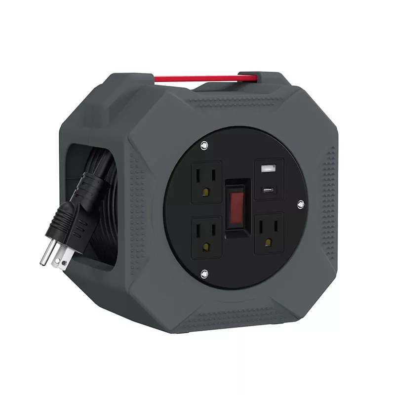 3 vtičnice Usb2.4a Plastični kolut za kabel 30ft 3 vtičnice Usb2.4a Plastični kolut za kabel 30ft